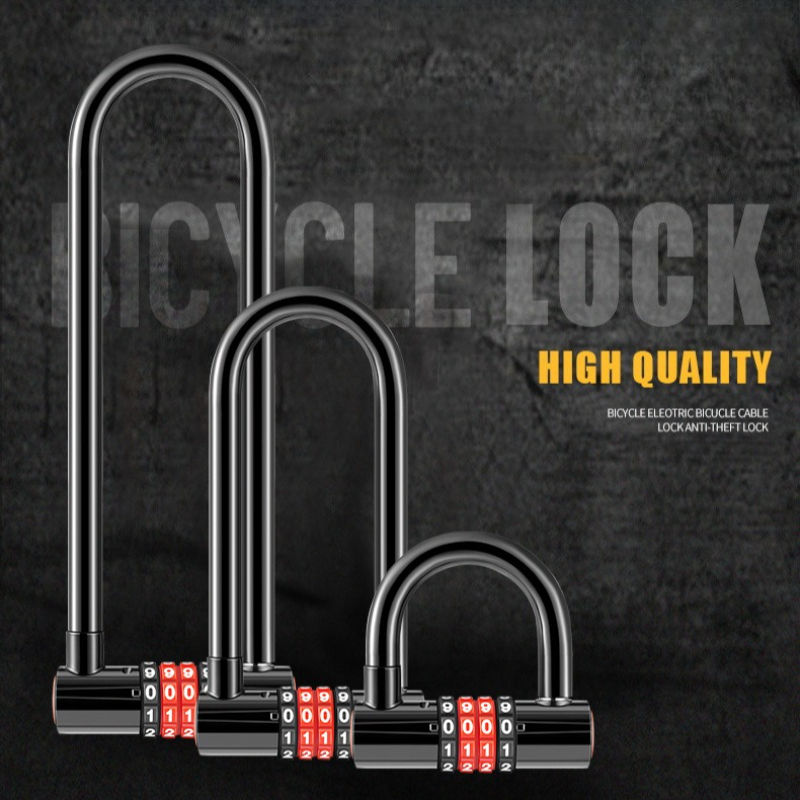 Cable Lock Flexible - 185mm/173mm/50mm Extended U-shaped U-Lock Anti-theft Combination
