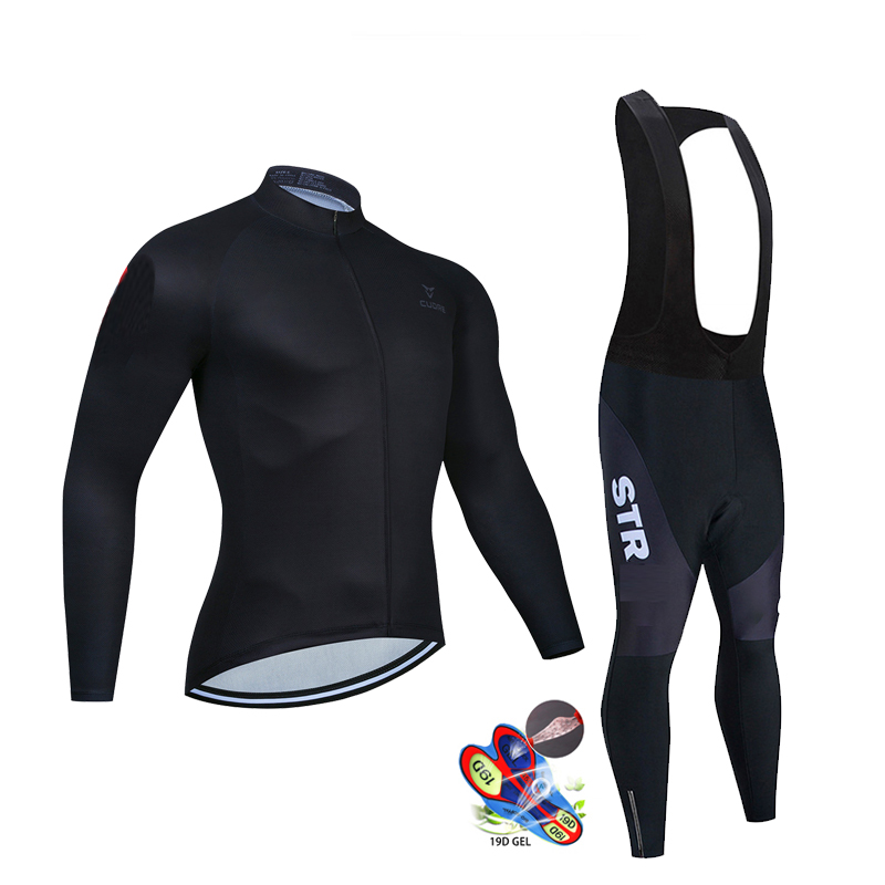 Cycling Community - Autumn Black Cycling Jersey Set Long