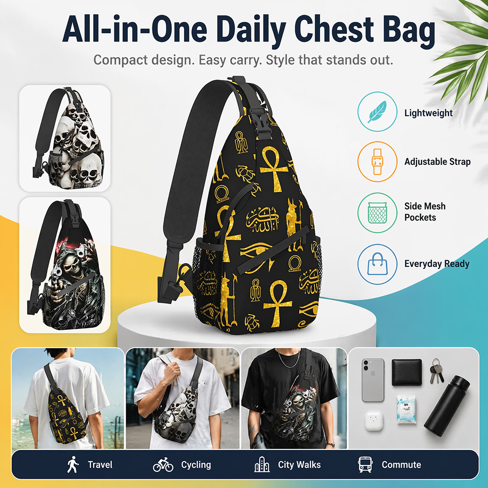 Men Crossbody Sling Chest Bag  - Cycling Commute Essentials 评论和价格