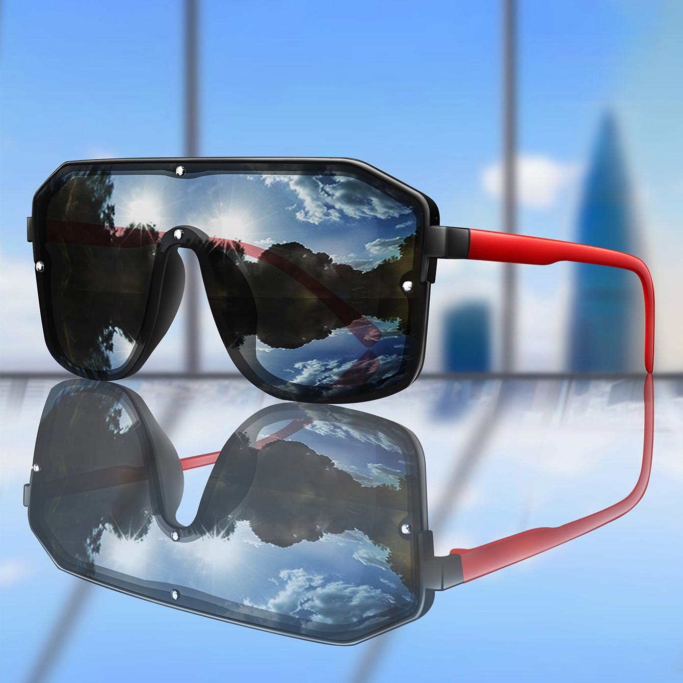 New Brand Square Big Frame Sun - Cycling Zones 评论和价格
