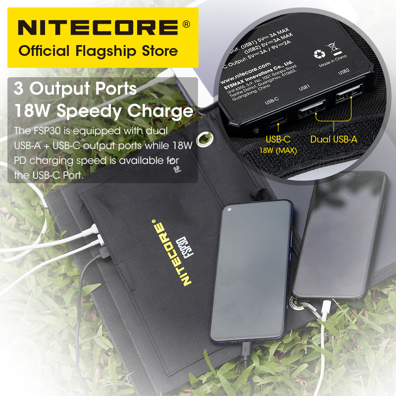 NITECORE FSP30 30W Portable So - Usb Charger Dynamo 评论和价格